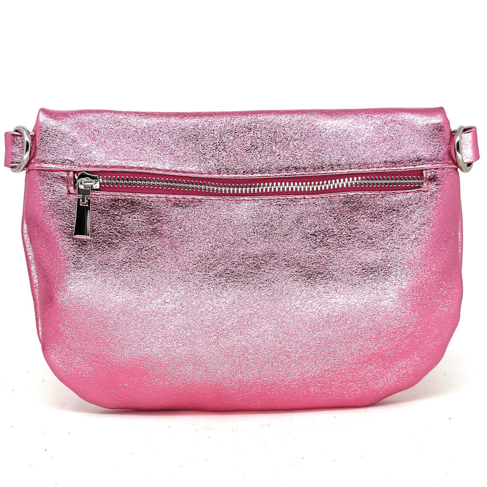 Sac banane en cuir irisé LOUNA PINK EDITION Rose néon
