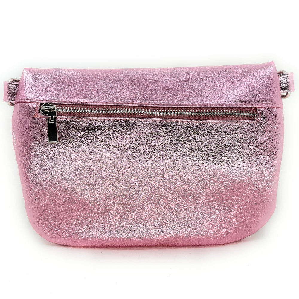 Sac banane en cuir irisé LOUNA PINK EDITION Rose pâle irisé