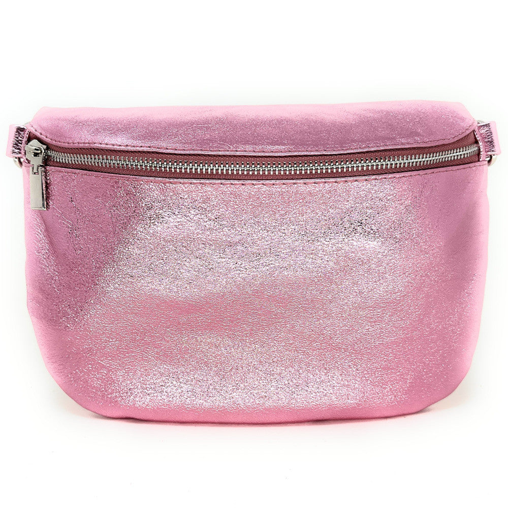 Sac banane en cuir irisé LOUNA PINK EDITION Rose pâle irisé