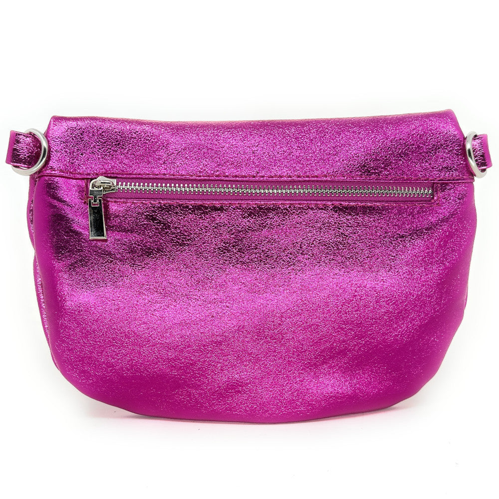 Sac banane en cuir irisé LOUNA PINK EDITION Fuchsia irisé