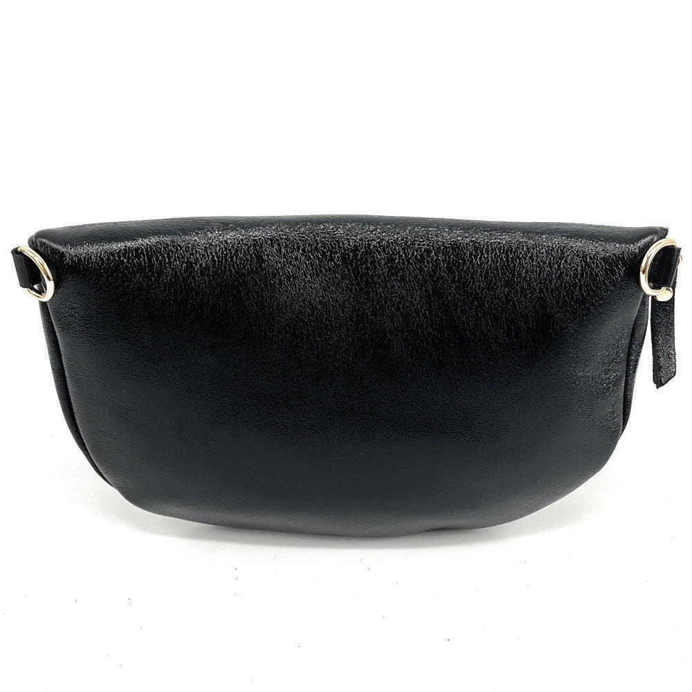 Sac banane en cuir irisé LOUNA Noir irisé