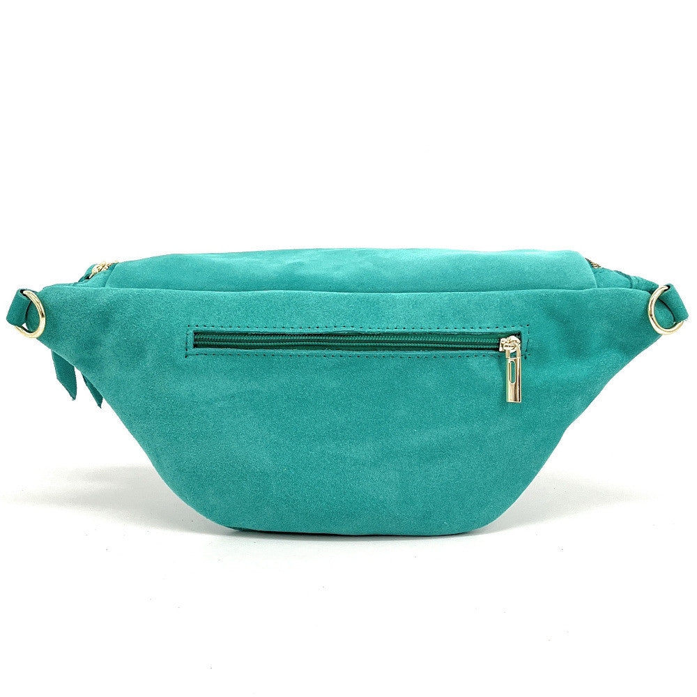 Sac banane en croûte de cuir LILOU SUEDE Lagon