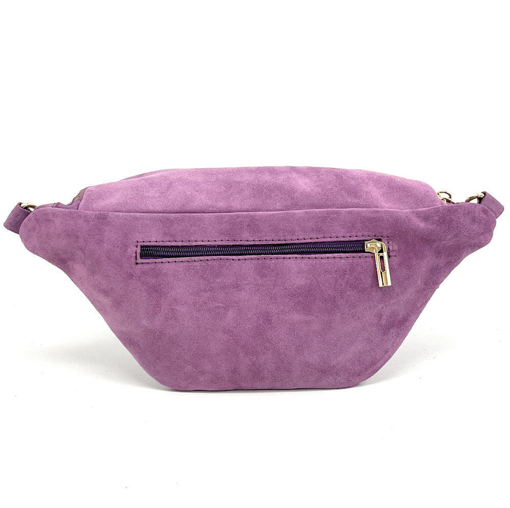 Sac banane en croûte de cuir LILOU SUEDE Violine