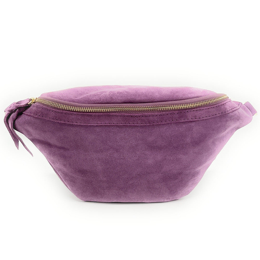 Sac banane en croûte de cuir LILOU SUEDE Violine