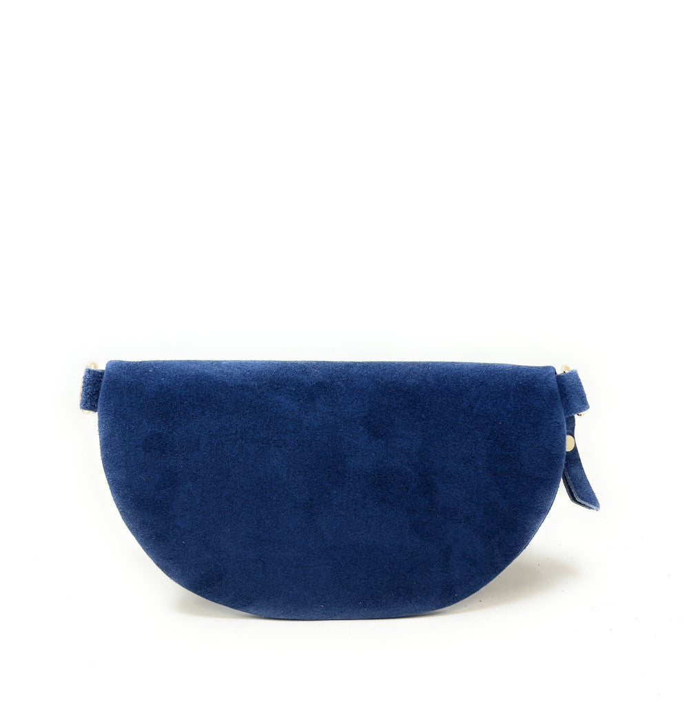 Sac banane en croûte de cuir LOU SUE Bleu