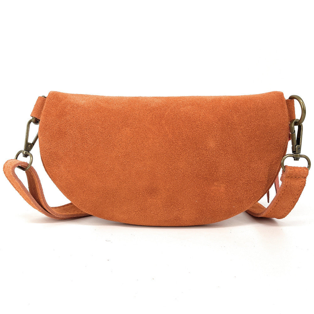 Sac banane en croûte de cuir LOU SUE Orange