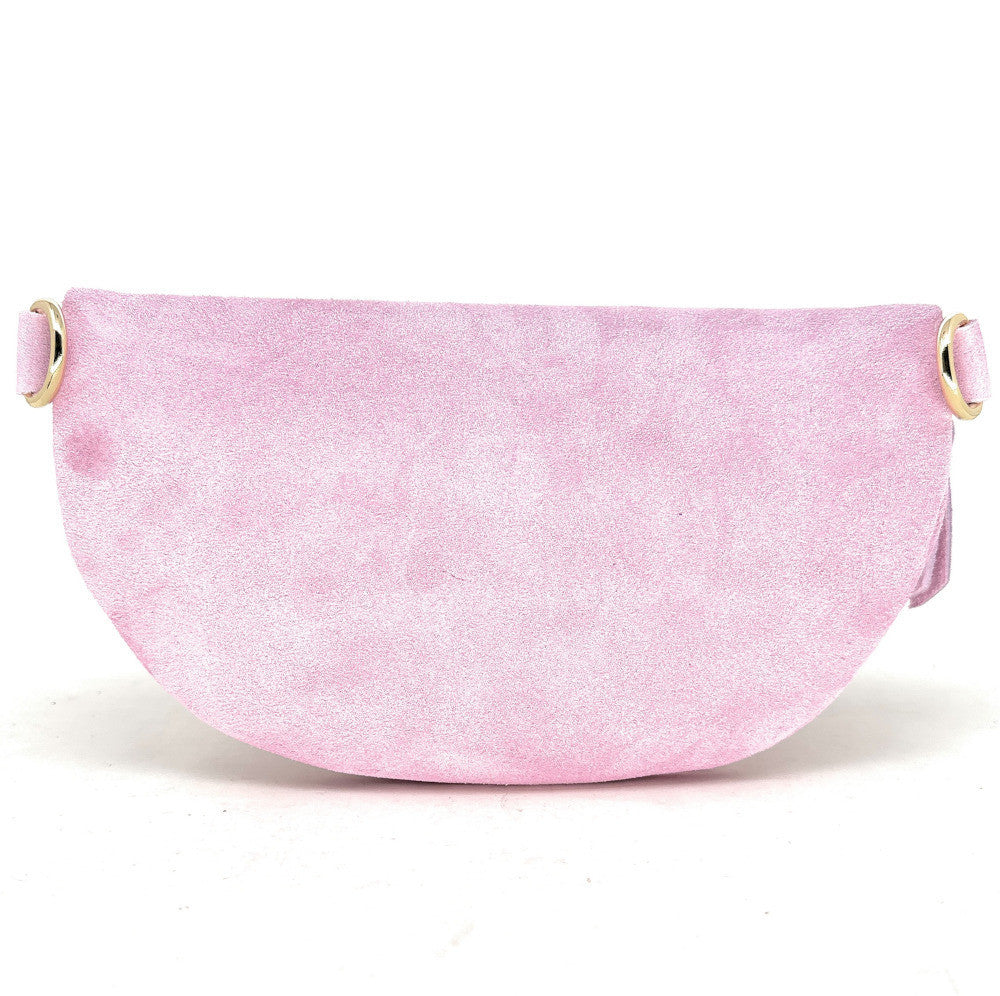 Sac banane en croûte de cuir LOU SUE Rose bonbon