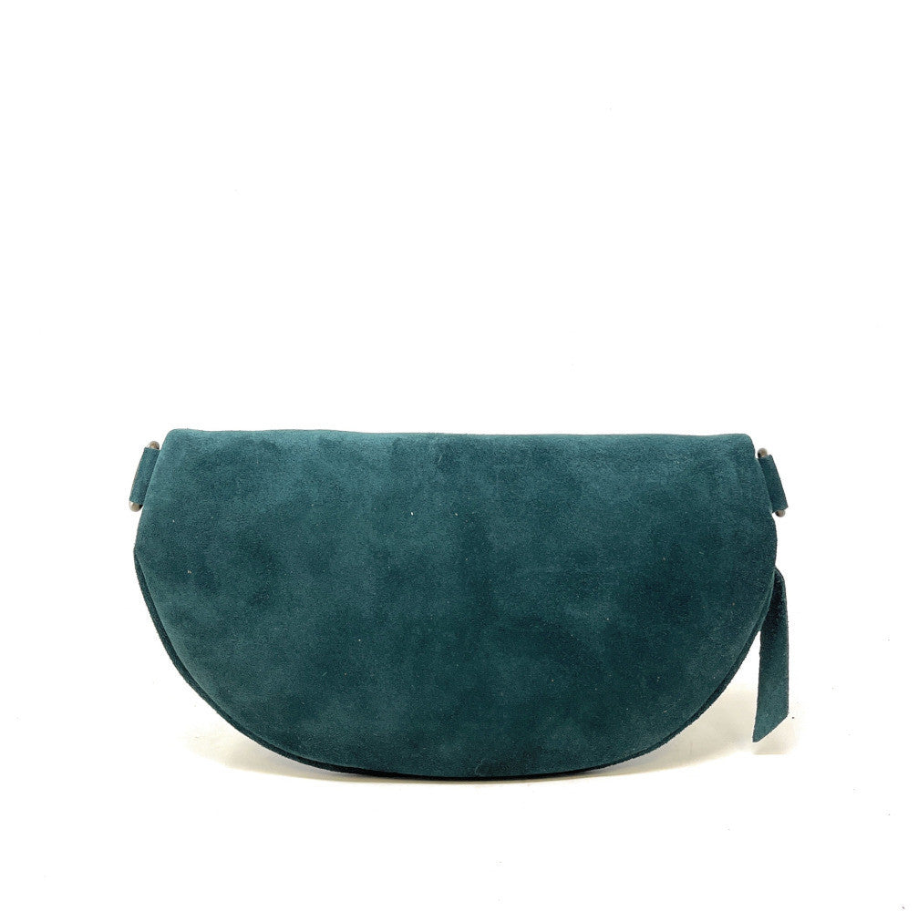 Sac banane en croûte de cuir LOU SUE Vert forêt
