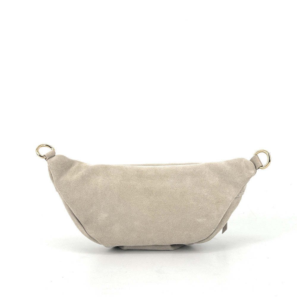 Sac banane en croûte de cuir LOUKA Beige crème
