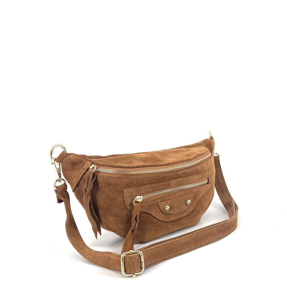 Sac banane en croûte de cuir LOUKA Camel