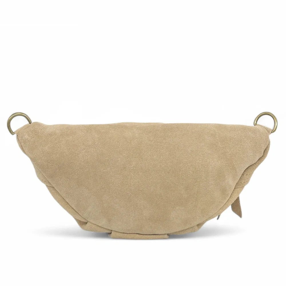 Sac banane en croûte de cuir LOUKA Taupe