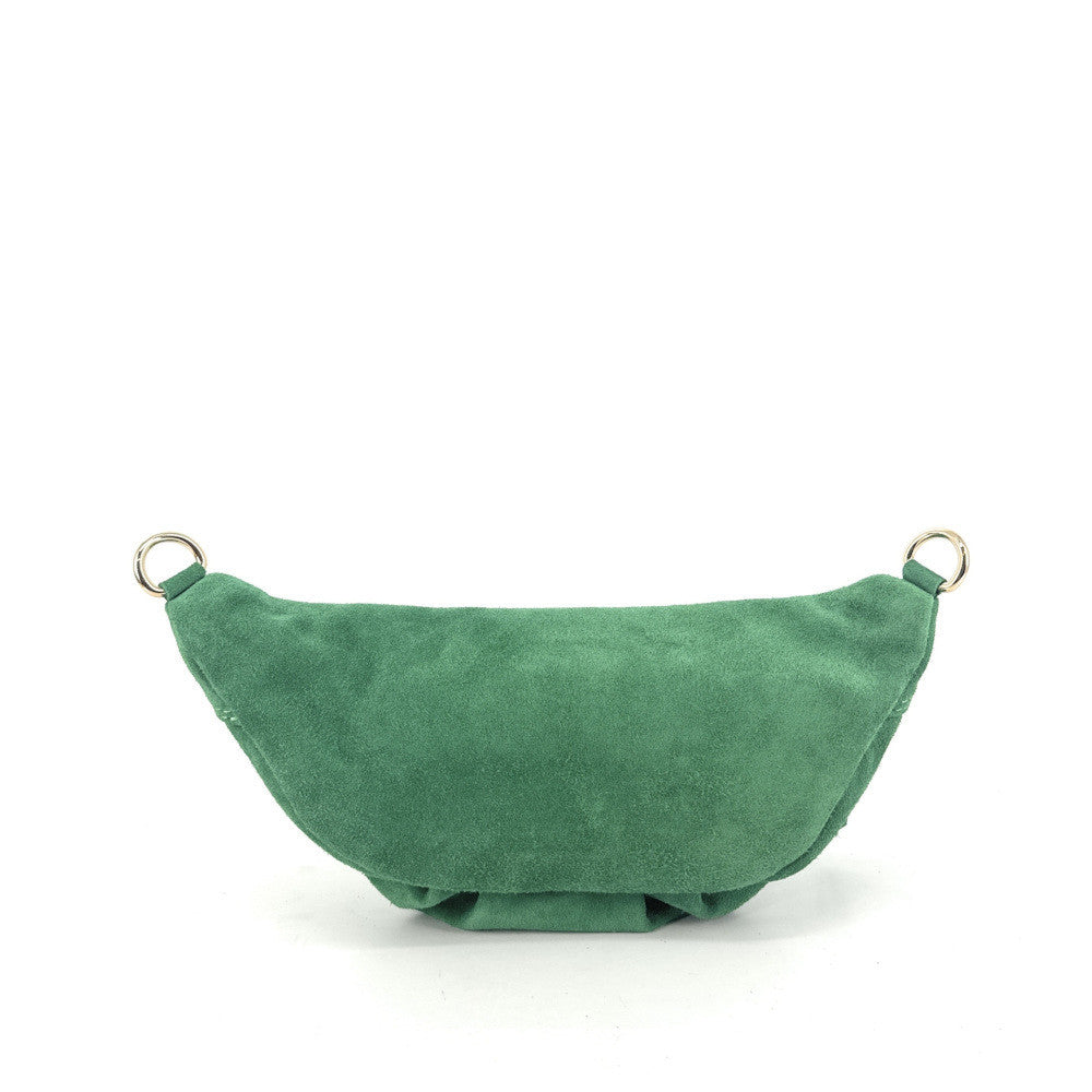 Sac banane en croûte de cuir LOUKA Vert anglais