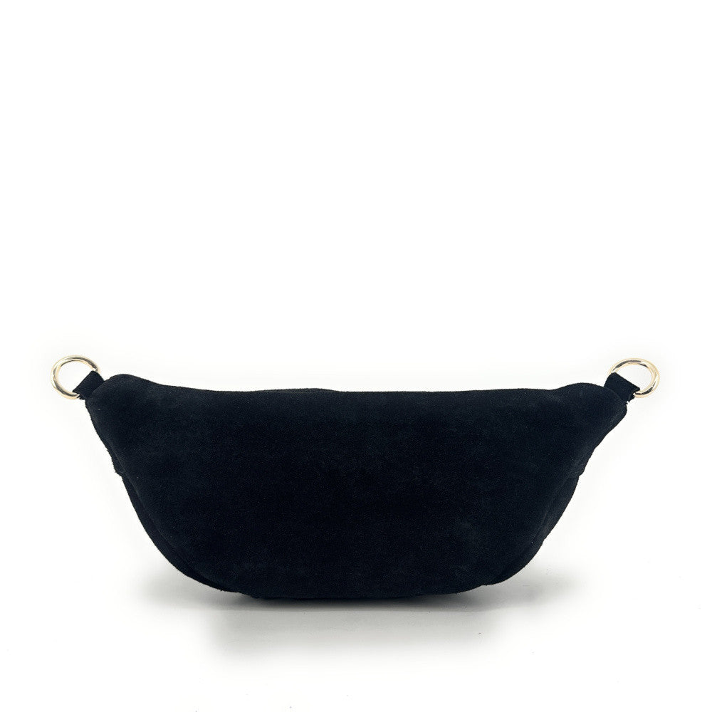Sac banane en croûte de cuir LOUKA Noir