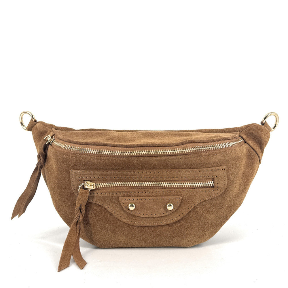 Sac banane en croûte de cuir LOUKA Camel