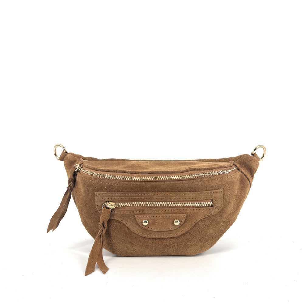 Sac banane en croûte de cuir LOUKA Camel
