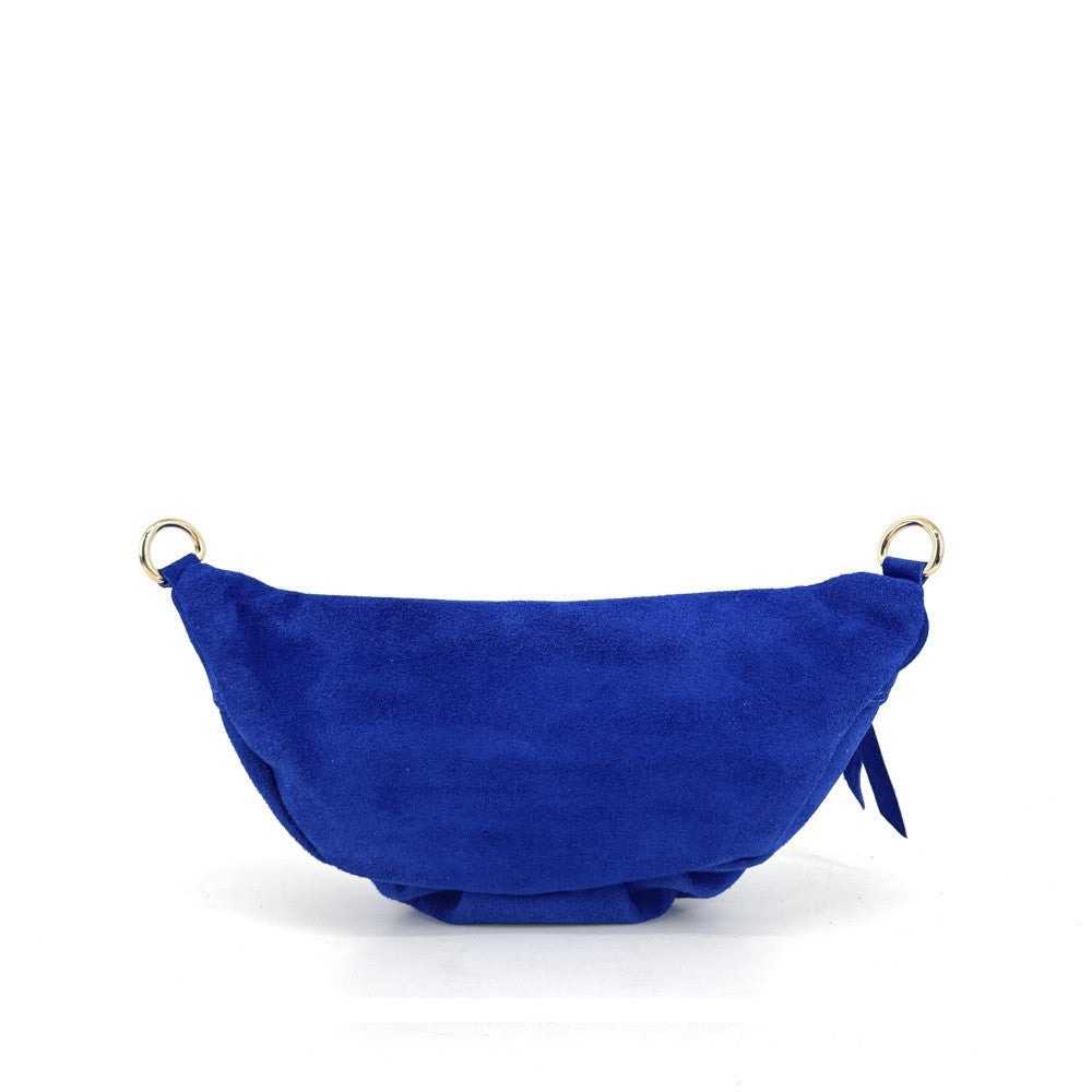 Sac banane en croûte de cuir LOUKA Bleu roi