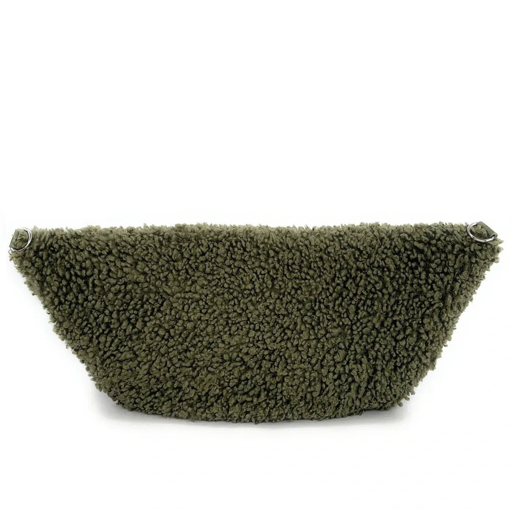 Sac banane géant en cuir et peluche LOU PILOU XXL Kaki