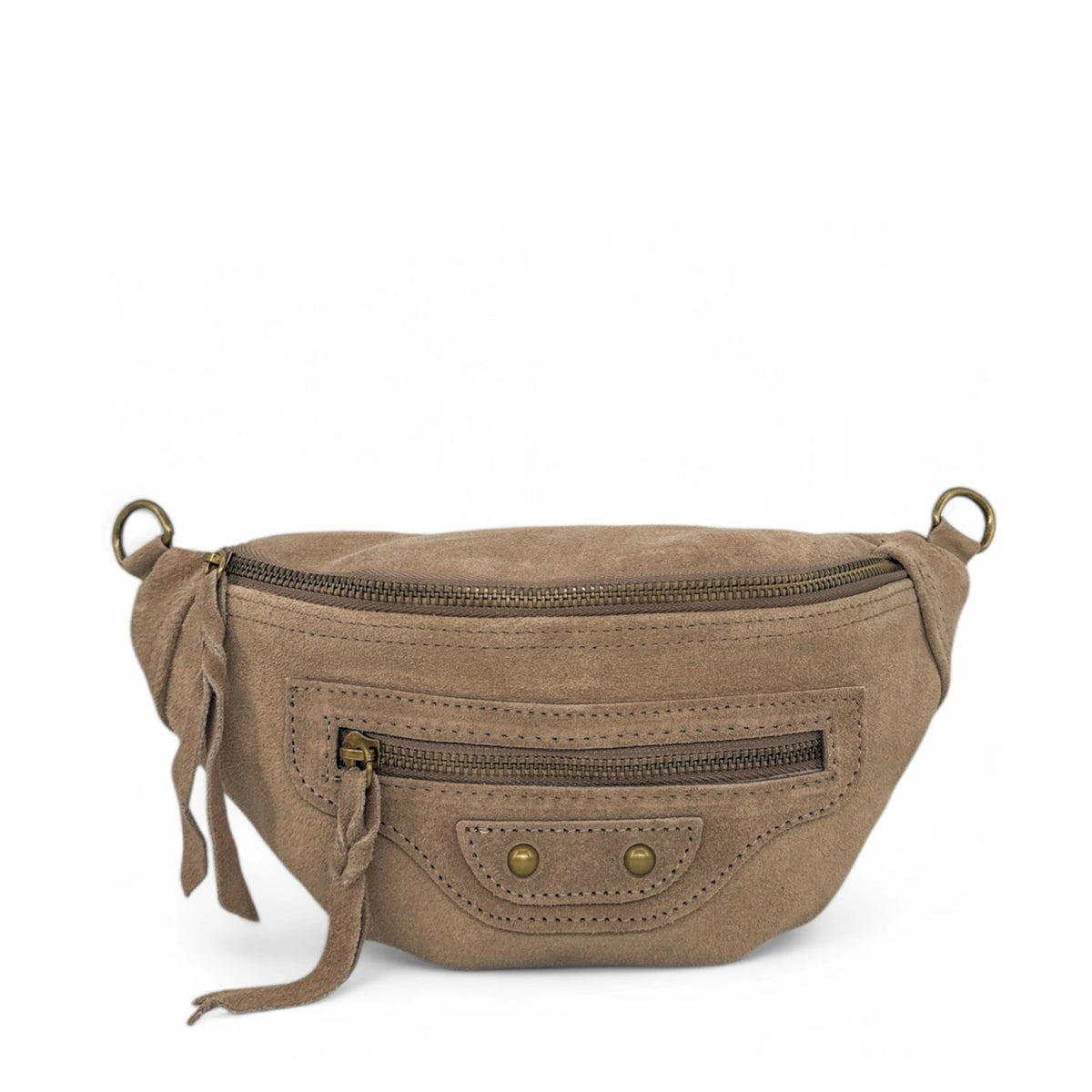 Sac banane en daim LOUKA Taupe