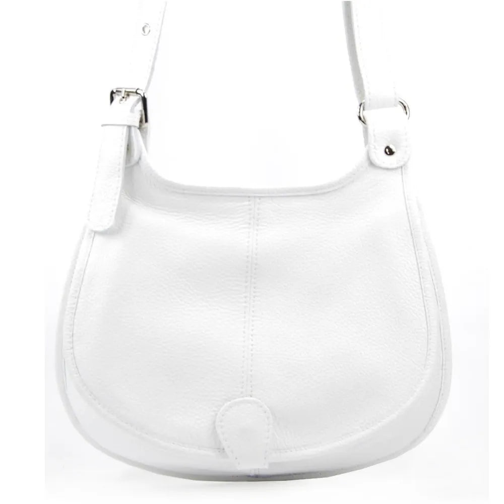 Sac besace en cuir grainé LITTLE PETRA Blanc