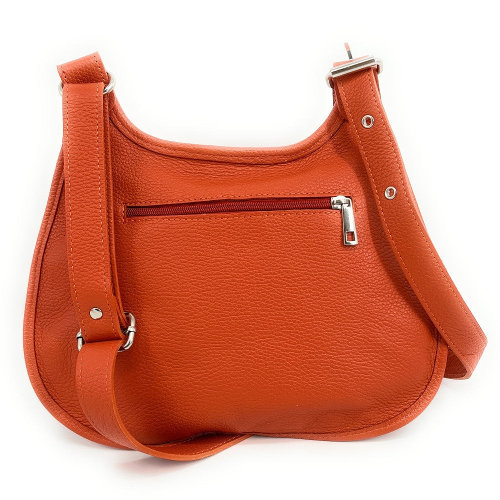 Sac besace en cuir grainé LITTLE PETRA Orange
