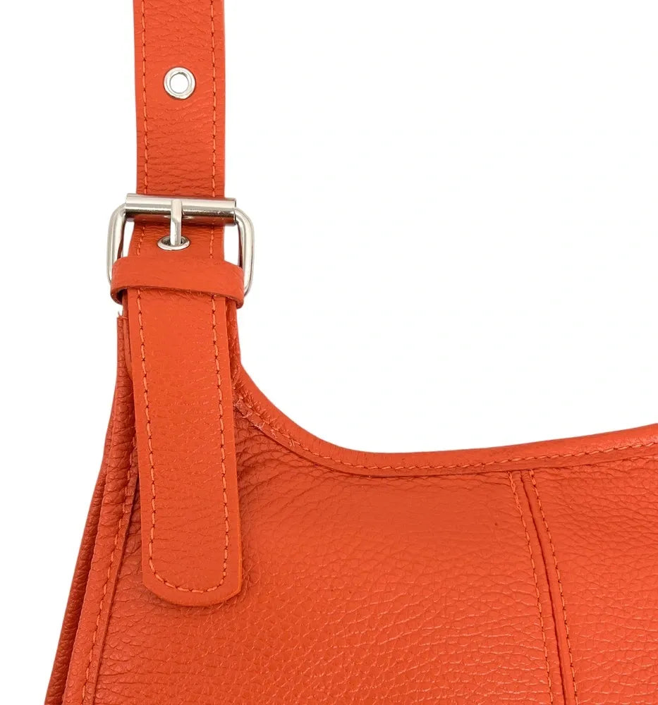 Sac besace en cuir grainé LITTLE PETRA Orange