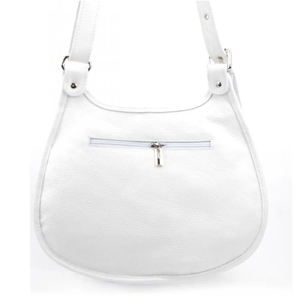 Sac besace en cuir grainé LITTLE PETRA Blanc