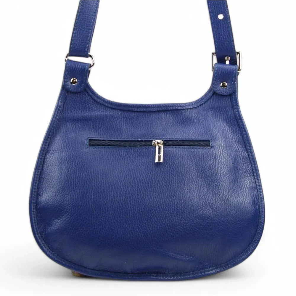 Sac besace en cuir grainé LITTLE PETRA Bleu