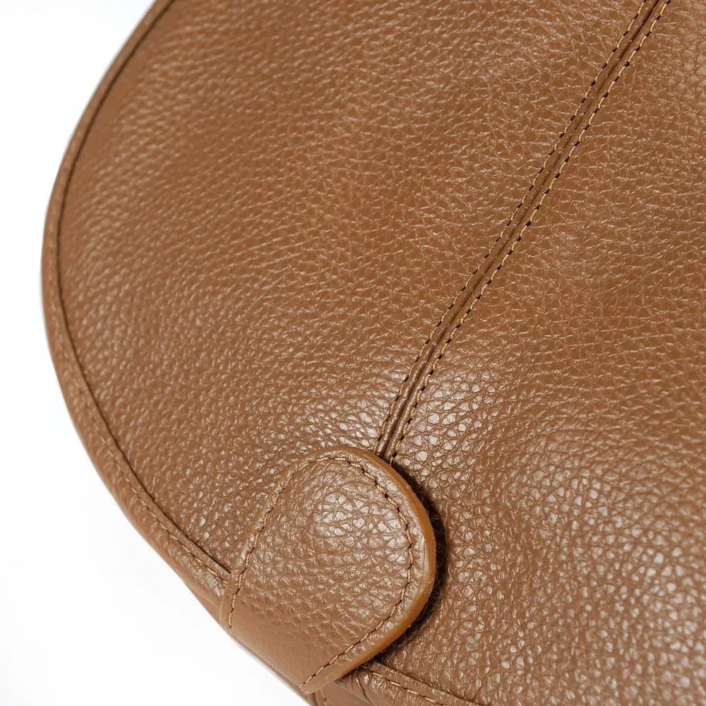 Sac besace en cuir grainé LITTLE PETRA Camel foncé