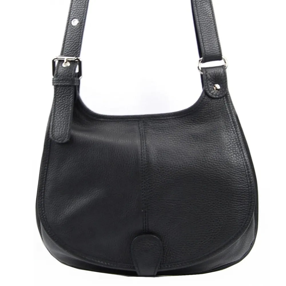 Sac besace en cuir grainé LITTLE PETRA Noir