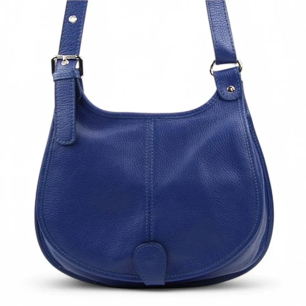 Sac besace en cuir grainé LITTLE PETRA Bleu