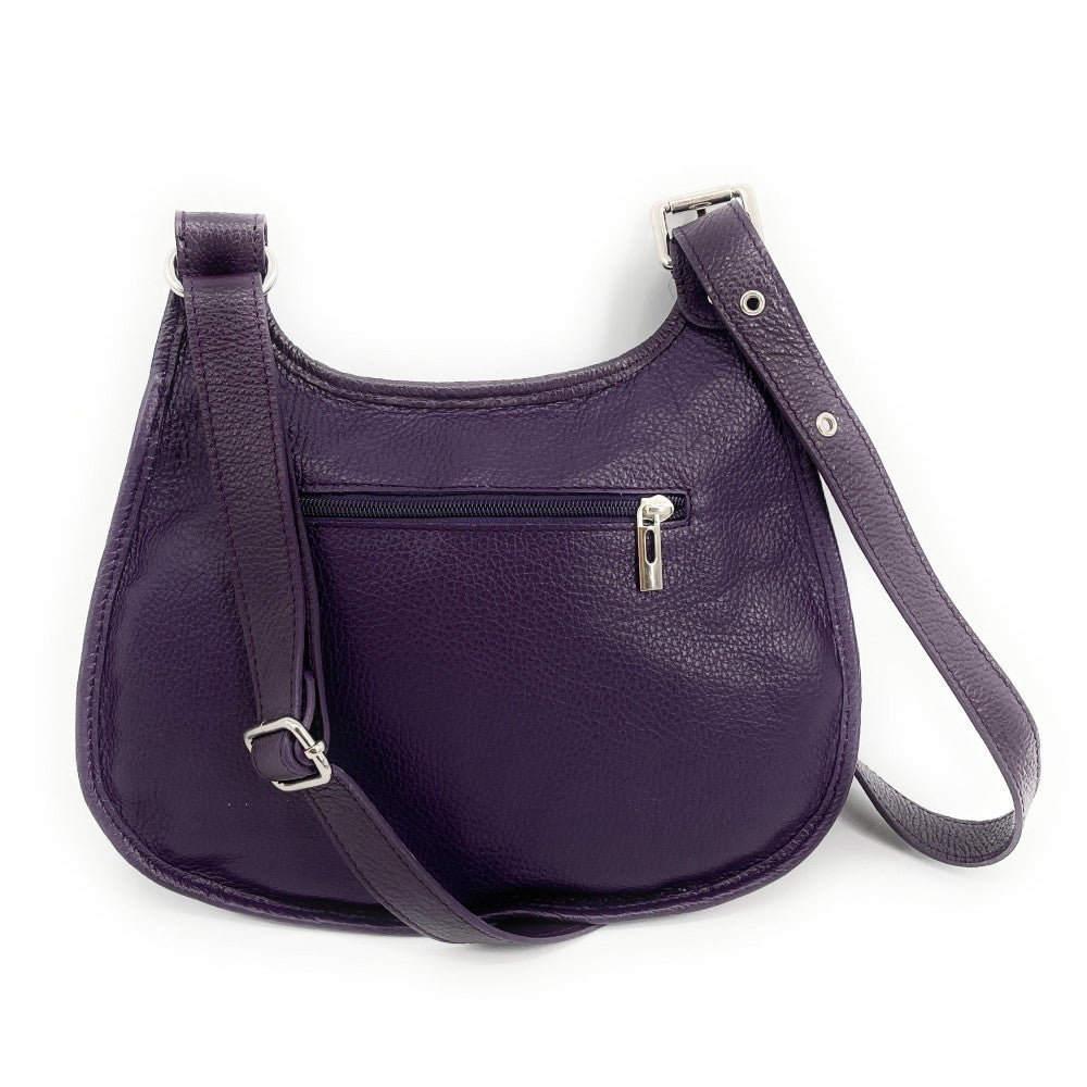 Sac besace en cuir grainé LITTLE PETRA Violet