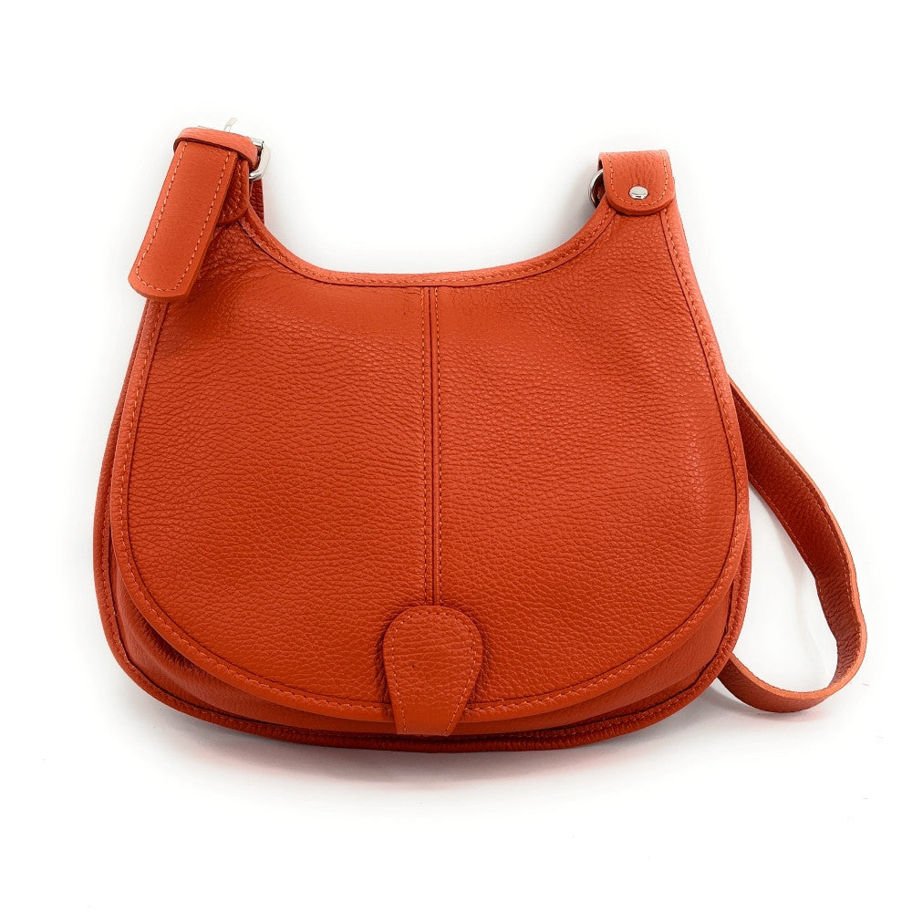 Sac besace en cuir grainé LITTLE PETRA Orange