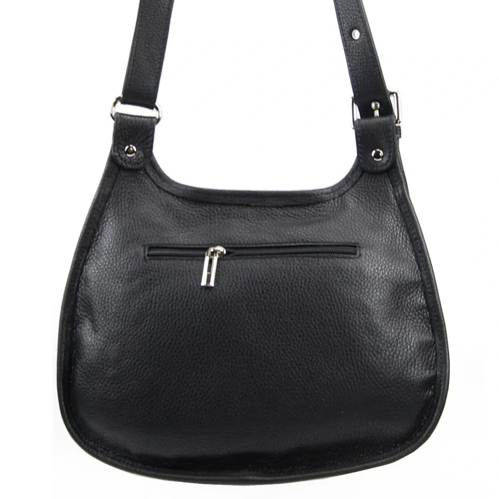 Sac besace en cuir grainé LITTLE PETRA Noir