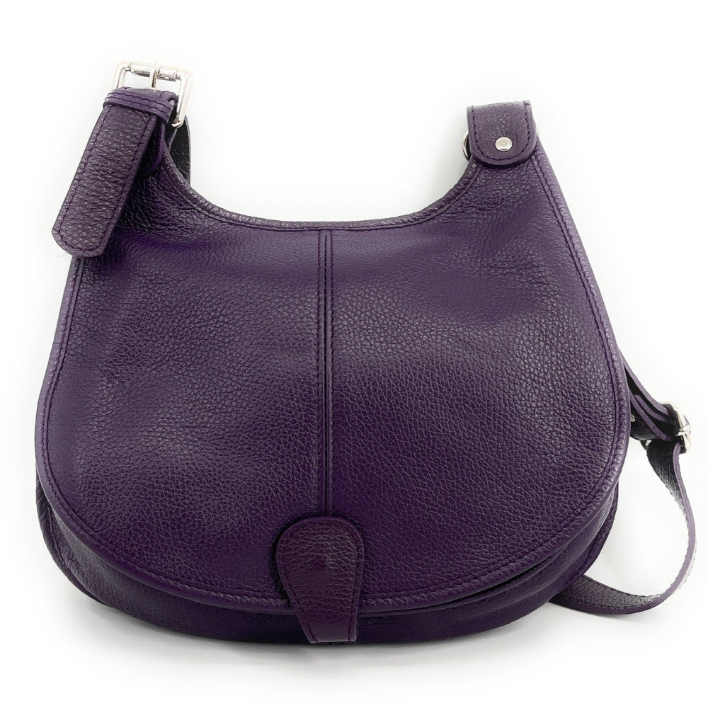 Sac besace en cuir grainé LITTLE PETRA Violet