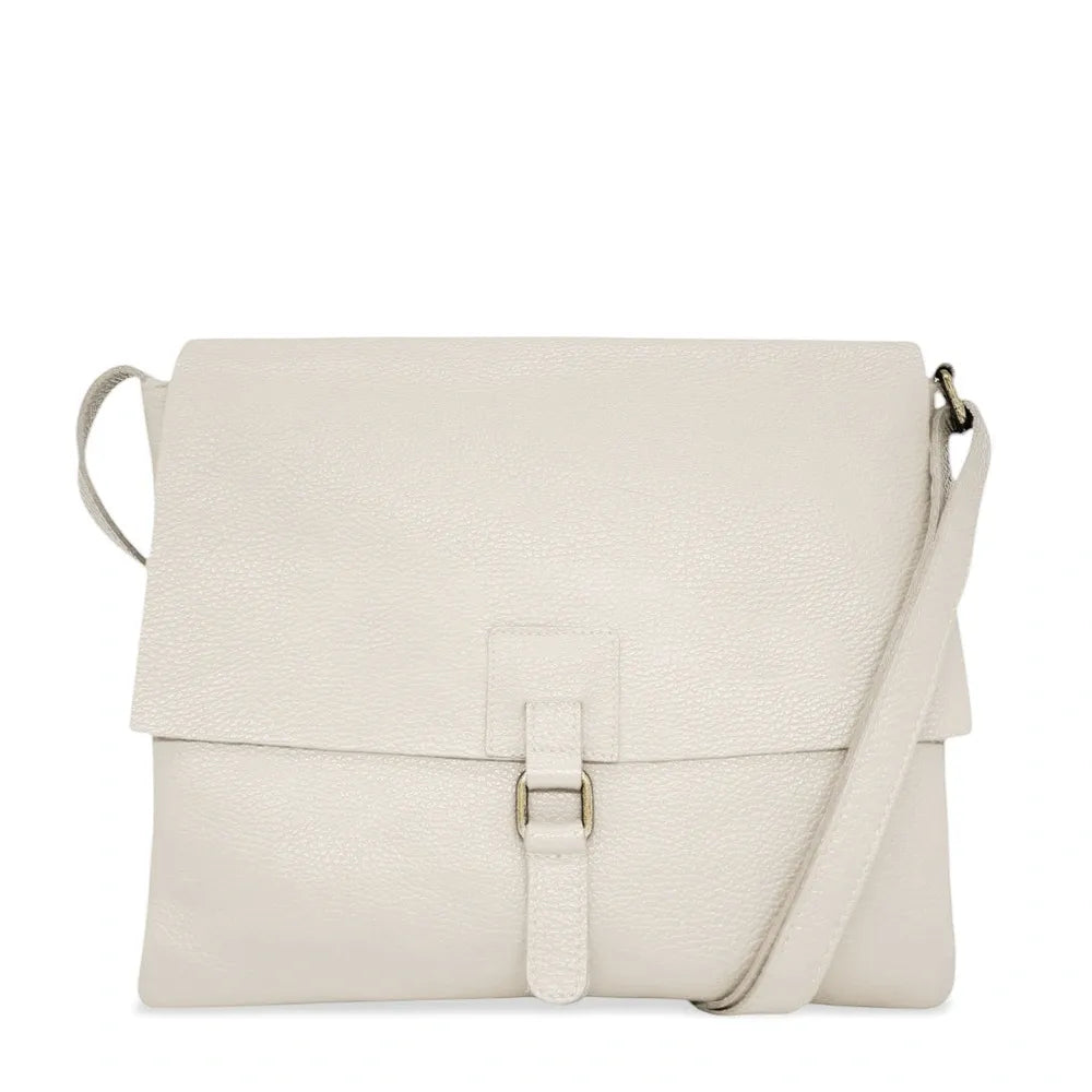 Sac bandoulière en cuir grainé COQUETTE Beige crème