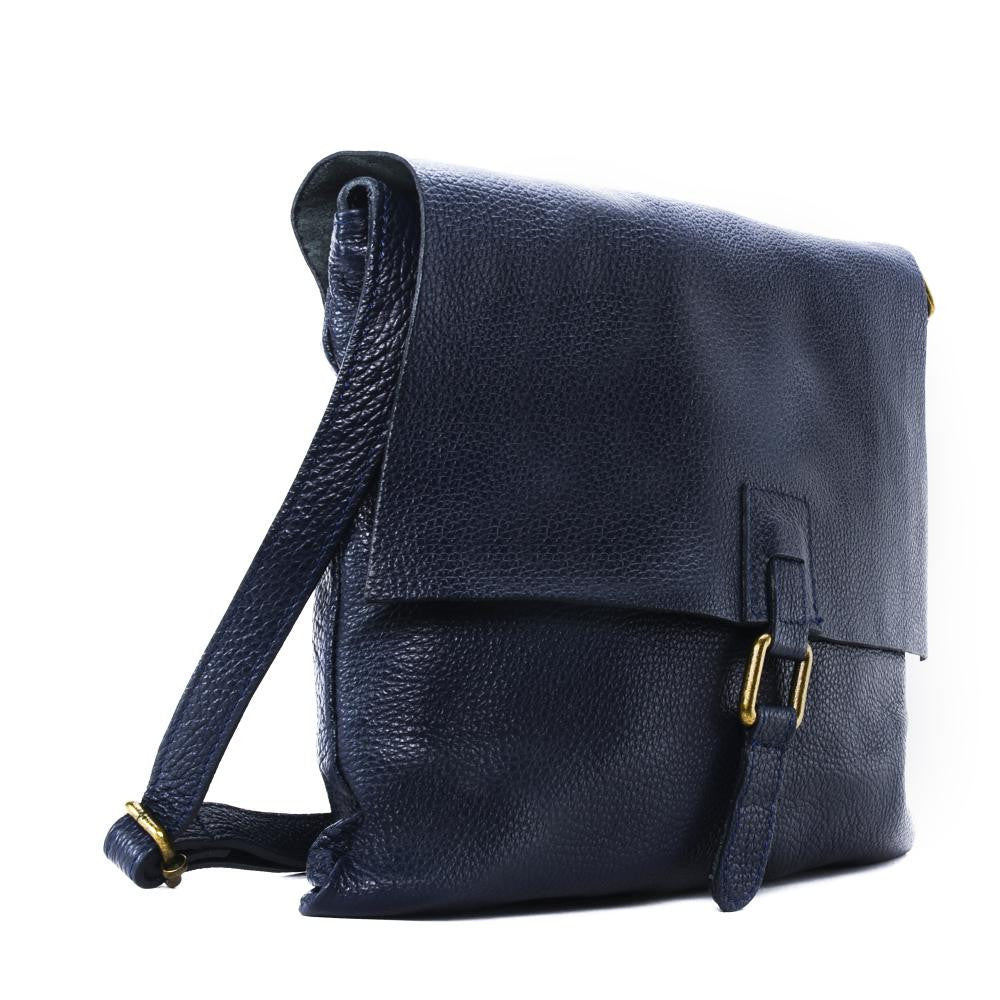 Sac bandoulière en cuir grainé COQUETTE Bleu marine