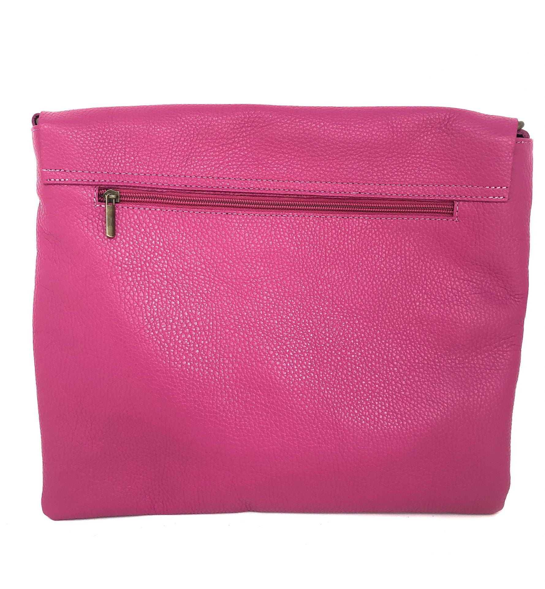 Sac bandoulière en cuir grainé COQUETTE Rose fuchsia