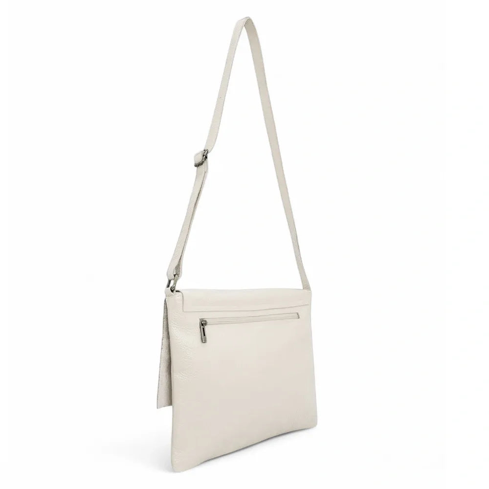 Sac bandoulière en cuir grainé COQUETTE Beige crème