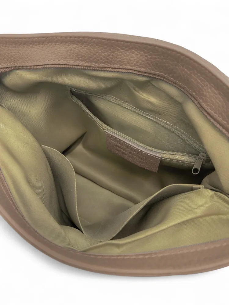 Sac bandoulière en cuir grainé COQUETTE Taupe foncé