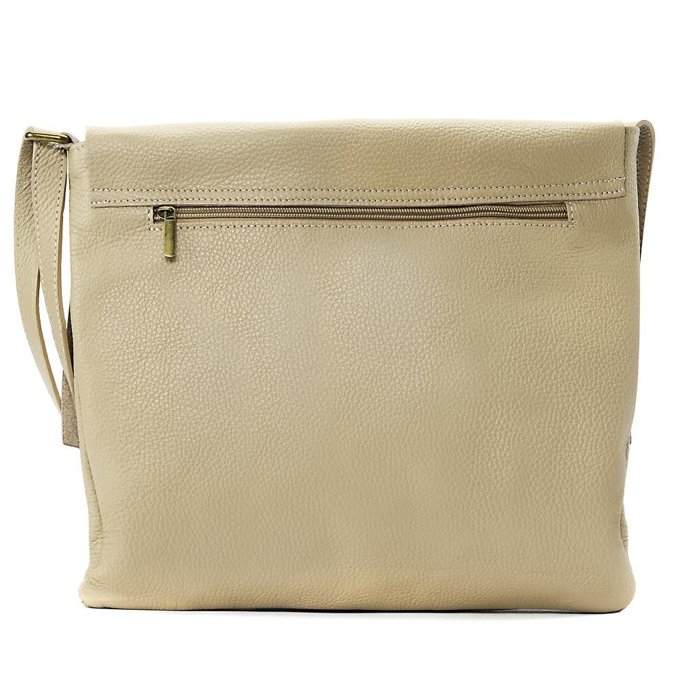 Sac bandoulière en cuir grainé COQUETTE Taupe clair