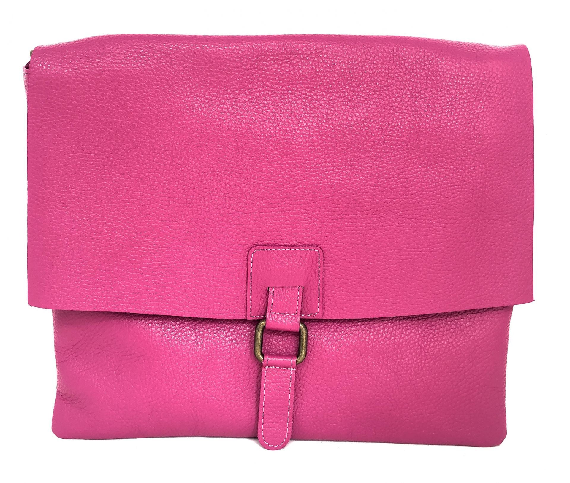 Sac bandoulière en cuir grainé COQUETTE Rose fuchsia