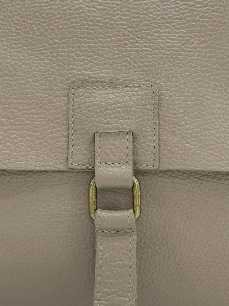 Sac bandoulière en cuir grainé COQUETTE Taupe foncé