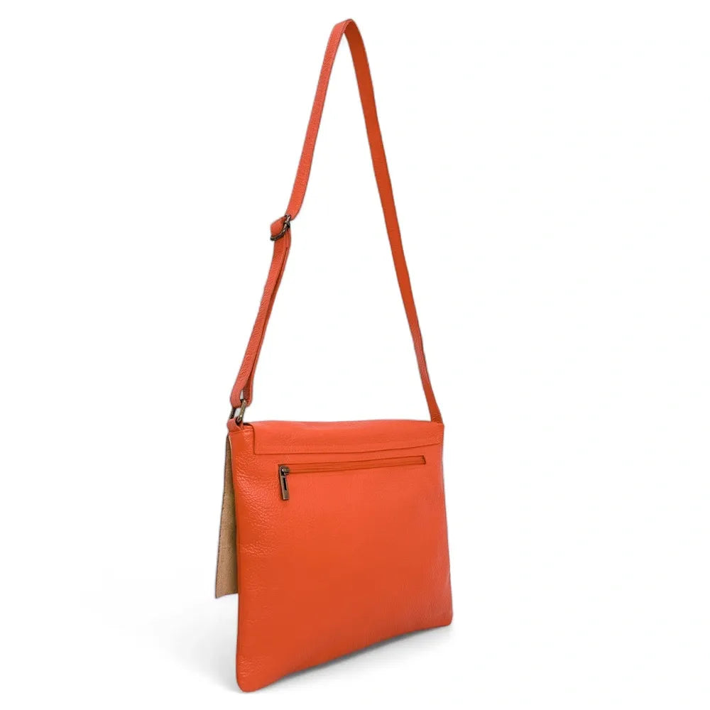 Sac bandoulière en cuir grainé COQUETTE Mandarine