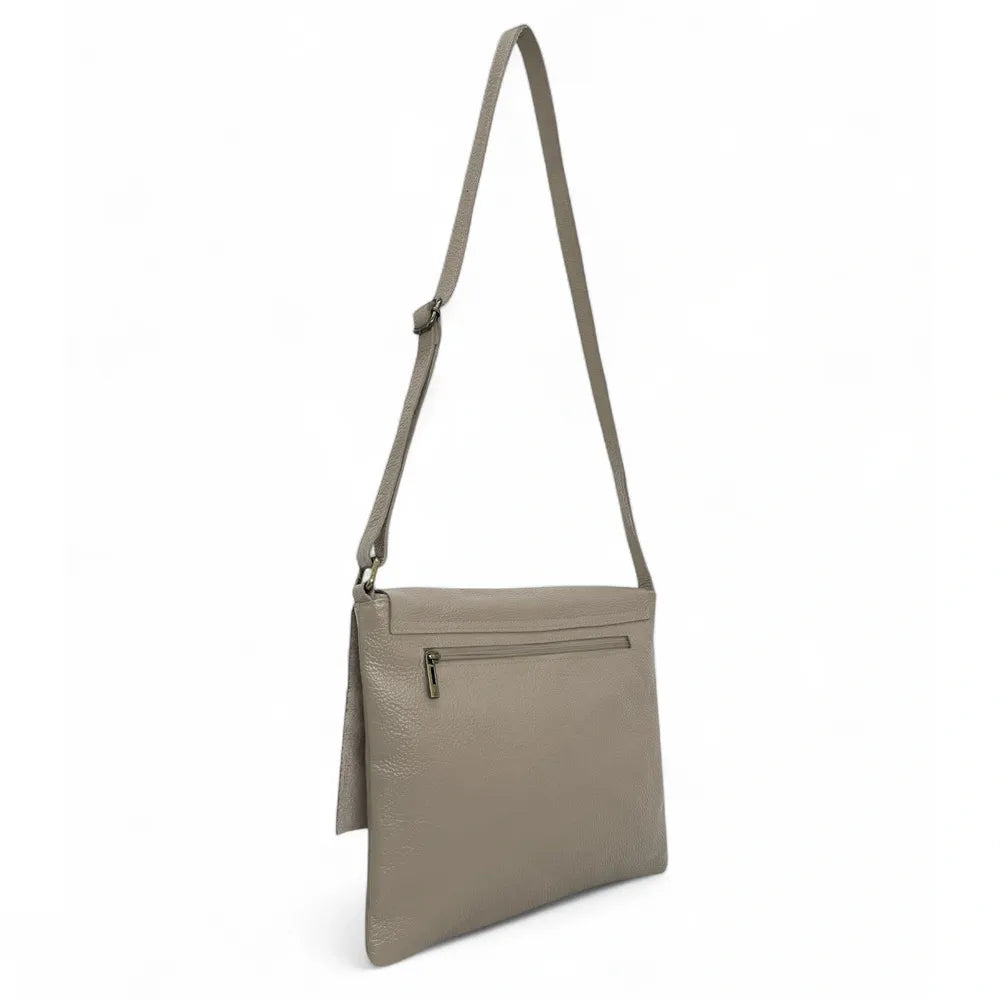 Sac bandoulière en cuir grainé COQUETTE Taupe foncé