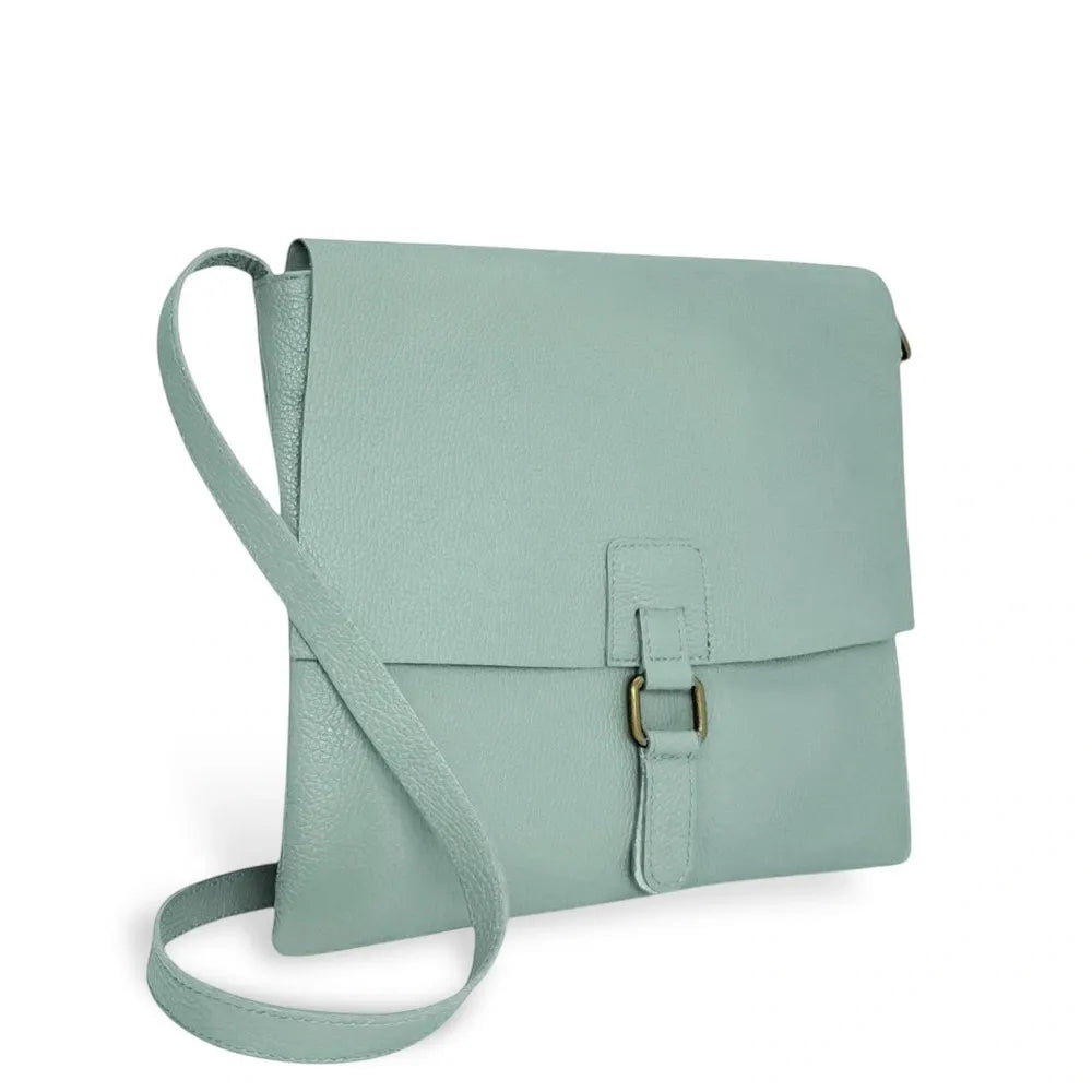 Sac bandoulière en cuir grainé COQUETTE Vert pastel
