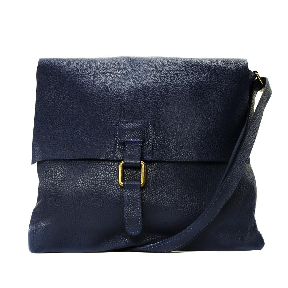 Sac bandoulière en cuir grainé COQUETTE Bleu marine