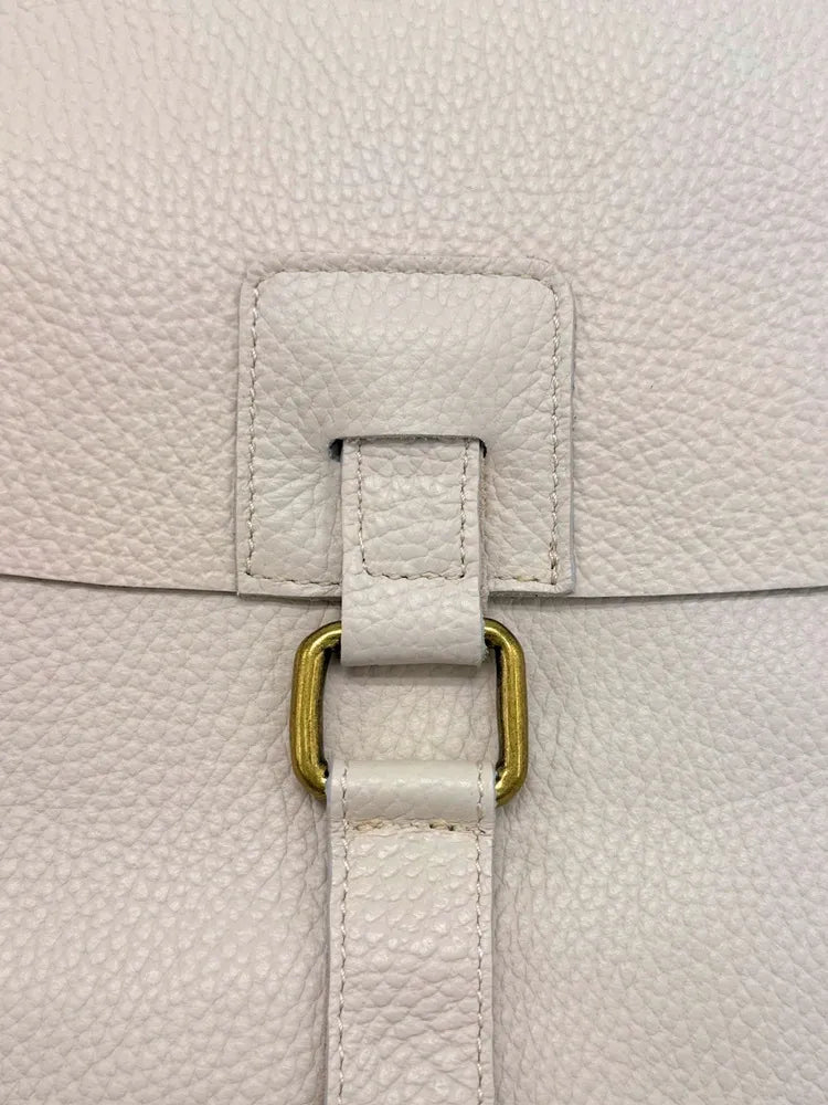 Sac bandoulière en cuir grainé COQUETTE Beige crème