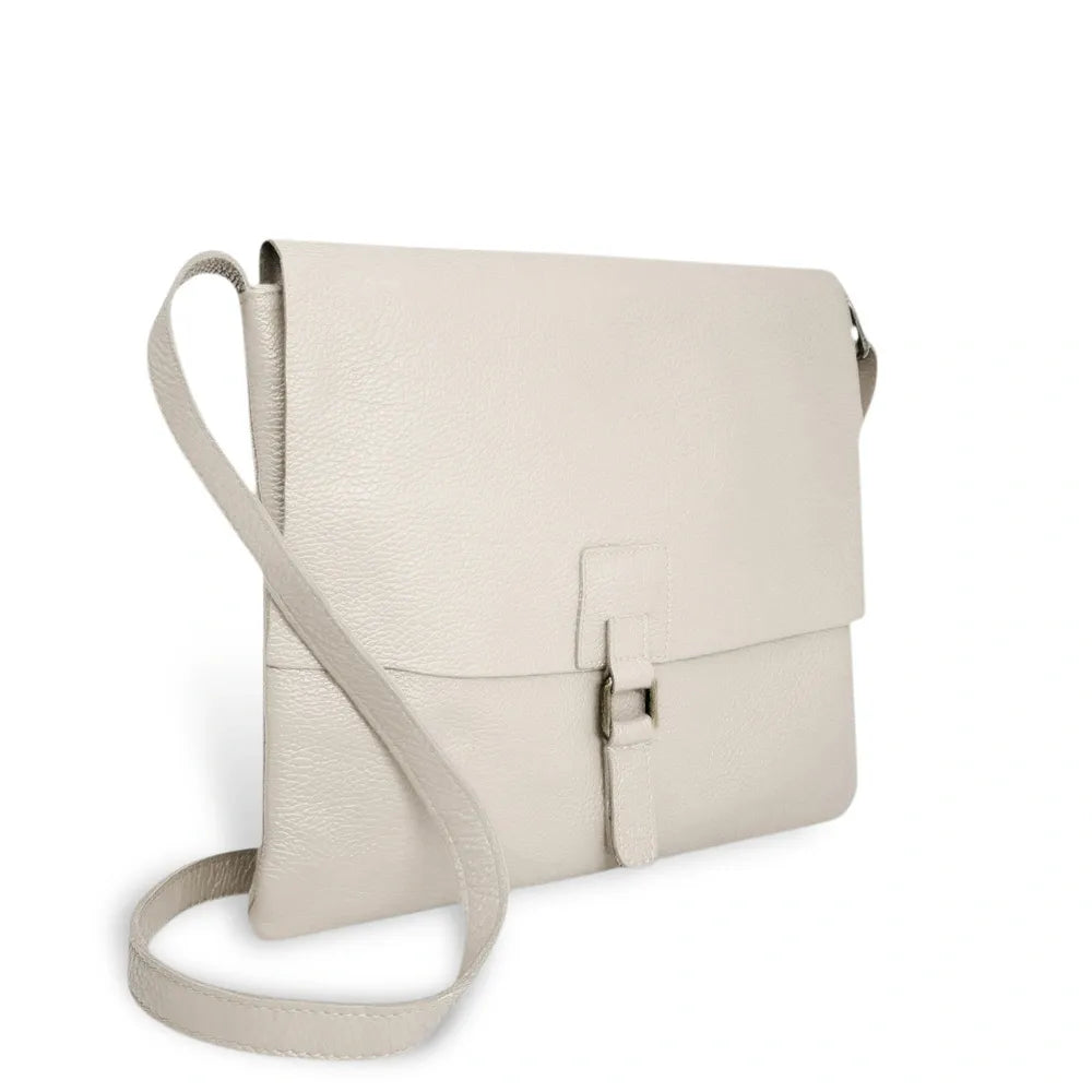 Sac bandoulière en cuir grainé COQUETTE Beige crème