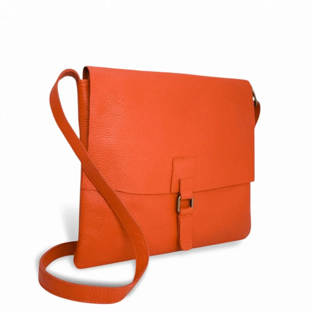 Sac bandoulière en cuir grainé COQUETTE Mandarine