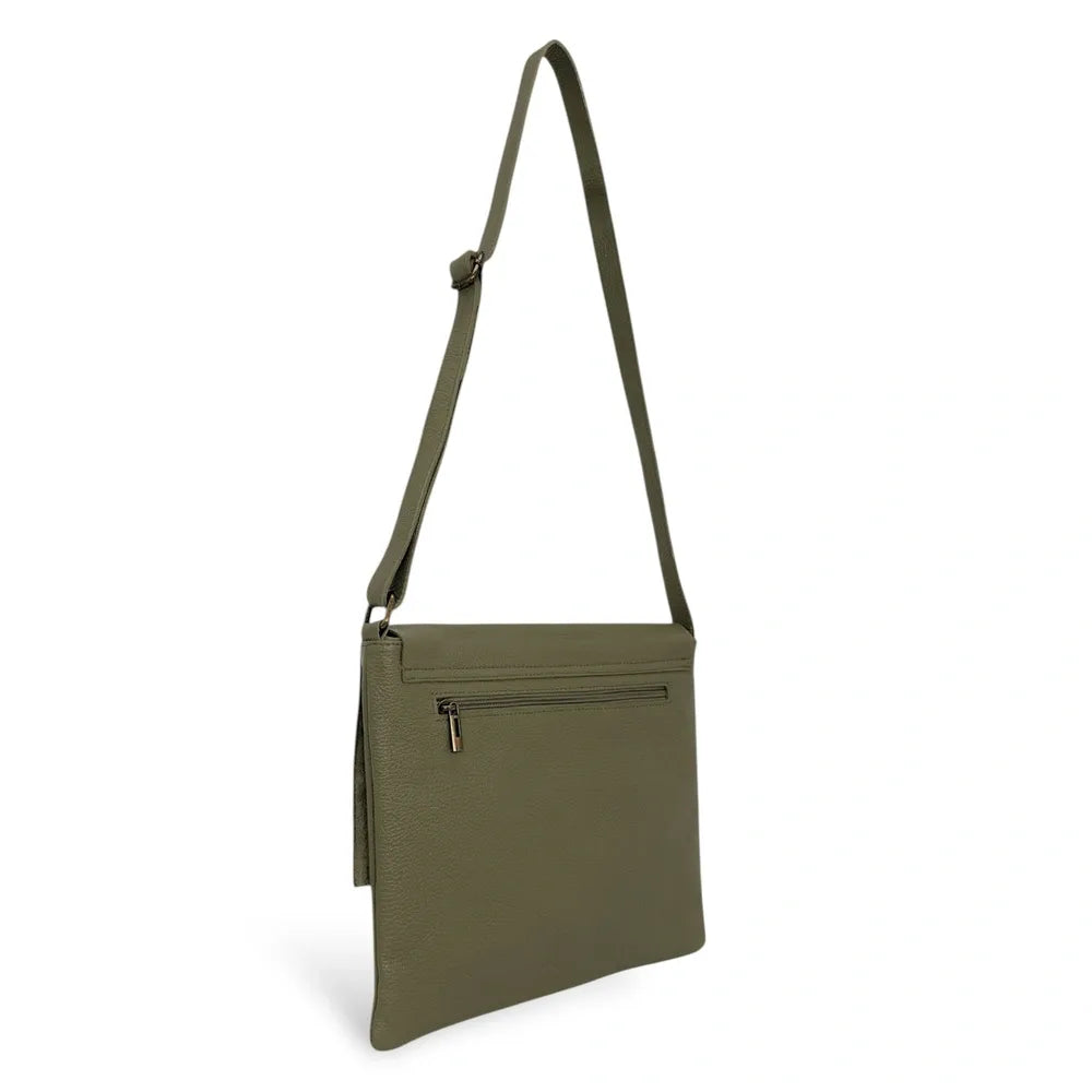 Sac bandoulière en cuir grainé COQUETTE Kaki